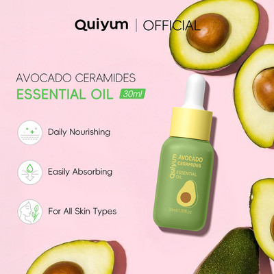 Hỗn hợp tinh dầu bơ & 5-Ceramide QUIYUM 30ml - Dầu hấp thụ nhanh, đa năng dưỡng da mặt, tóc & cơ thể