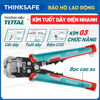  Kìm tuốt dây điện tự động Total THT15246 3 chức năng tuốt cắt uốn dây điện đồng nhôm kìm điện đa năng - Thinksafe 