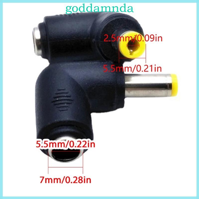 Bộ chuyển đổi sạc 90 độ GODD Bộ chuyển đổi nguồn DC5521 sang DC5525 Đầu chuyển đổi