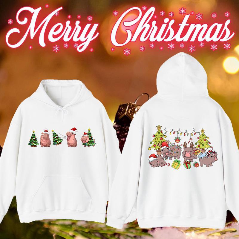 Áo hoodie Giáng sinh Moodeng MỚI Bộ áo len nhiều màu Hippo