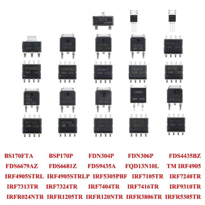 100 Cái / 1 Cái BS170FTA BSP170P FDN304P FDN306P FDS6679AZ FDS6681Z FDS9435A FQD13N10LTM IRF4905STRL