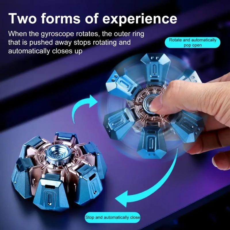 EDC Fidget Thanh Trượt Mở Giáp Quay Top Fidget Đồ Chơi Giảm Căng Thẳng Cho Người Lớn Tay Spinner Fid