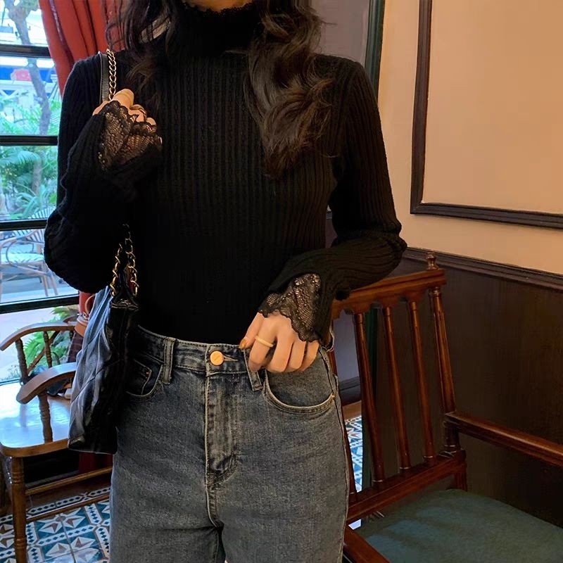 Áo len nữ tiểu thư phối ren mẫu mới 2025 | BigBuy360 - bigbuy360.vn