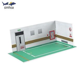 Simhoa 1 / 24 Bãi đậu xe Cảnh trưng bày Bộ sưu tập Mô hình trang trí Nhà để xe ô tô