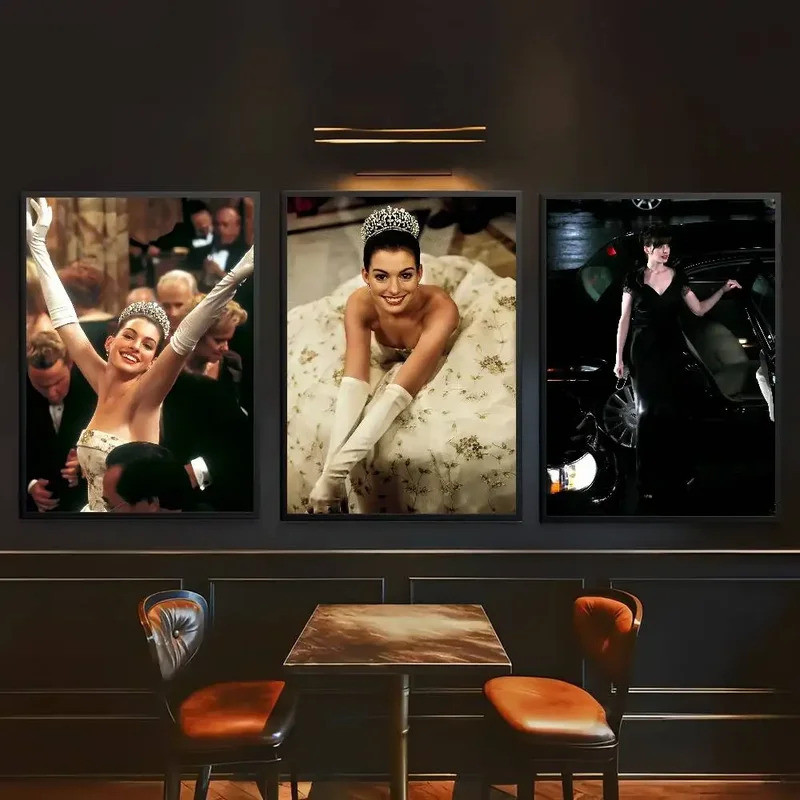 Anne Hathaway Nữ Diễn Viên Poster Tường Cho Phòng Khách Thanh Tranh Trang Trí Cổ Điển