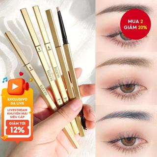  Bút chì kẻ mày hai đầu màu vàng nhỏ chống thấm nước Trang điểm lâu trôi và chống nhòe 