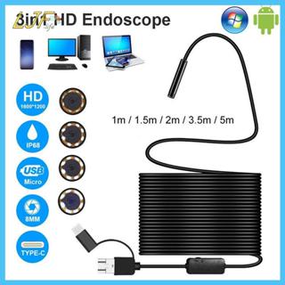 LJF 3 trong 1 USB Type-C Kiểm tra nội soi Borescope 5.5 / 7 / 8mm Ống kính HD Camera IP68 VN