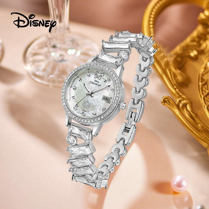 Đồng hồ thạch anh nữ Disney Chính hãng Mary Cat Series Đồng hồ tròn chống nước phát sáng phù hợp