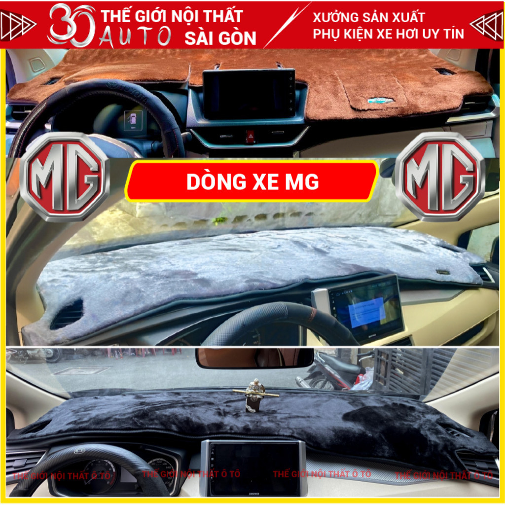 Thảm Taplo Nhung Tuyết MG5, MG ZS, MG HS, Thảm Phủ Taplo Cao Cấp 4 Màu Chuẩn Form, Dày Dặn, Chống Nó