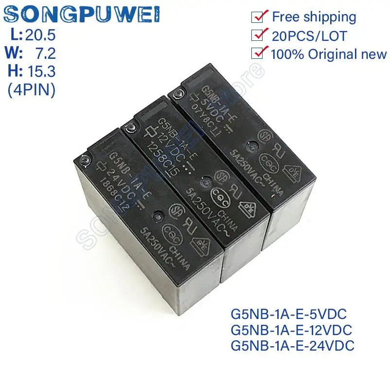 20 Cái / lốc 100% Chính Hãng Mới G5NB-1A-E-5V G5NB-1A-E-12V G5NB-1A-E-24V G5NB-1A-E G5NB-1A-E 5V 12V