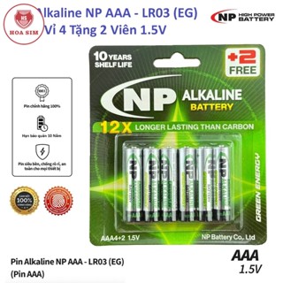  Pin tiểu nhỏ AAA  3A  Alkaline NP R03 EG - NP Vỉ 4 Tặng 2 Viên 1.5V - Pin Remote Pin Đồng Hồ Treo Tường chuột máy tính 