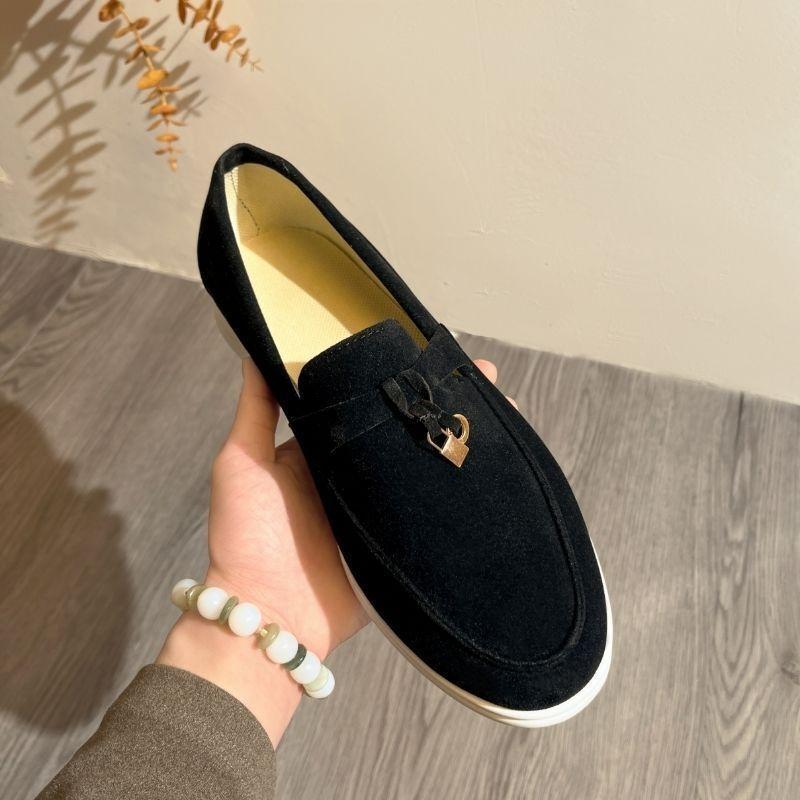 Loafers Cặp Đôi Phong Cách Unisex Da Cừu Giày Đế Bằng LP Loro Piana * Piana STMY