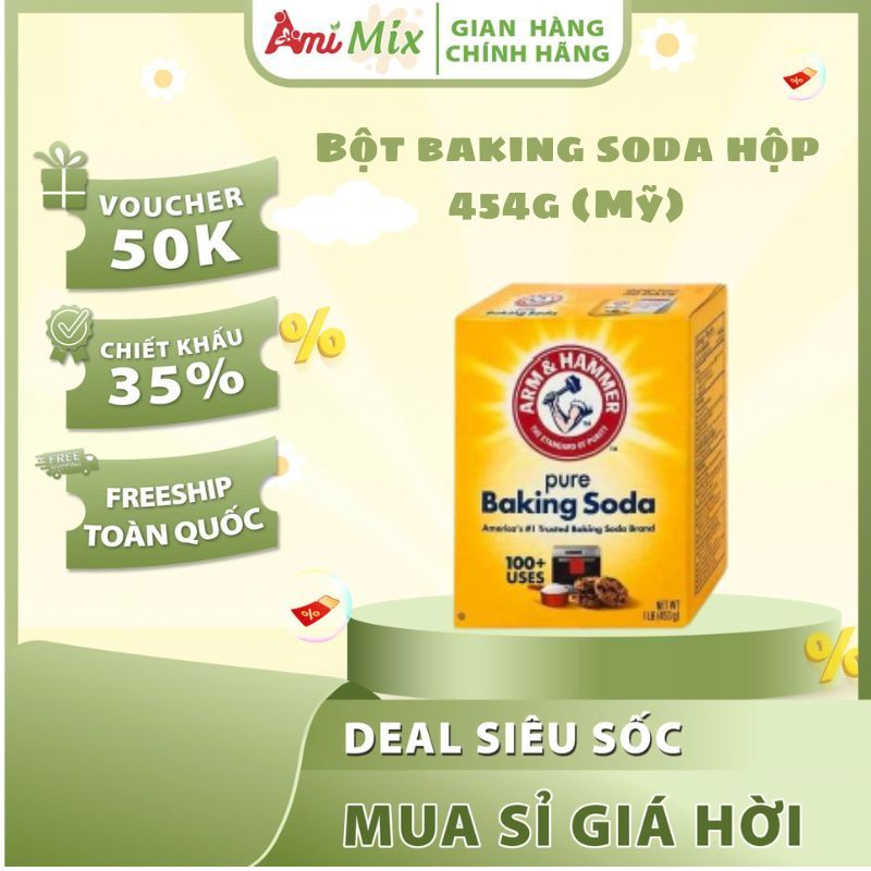 Bột Baking Soda Arm Hammer Hộp 453g, Bột Nở Bakking Soda Đa Năng