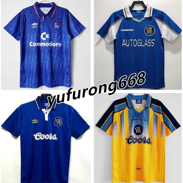ÁoJersey sân nhà retro Chelsea 1989-91, thể thao cổ điển