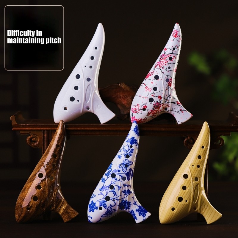 CH * Ocarina gốm cao cấp 12 lỗ di động dành cho người đam mê âm nhạc và học sinh