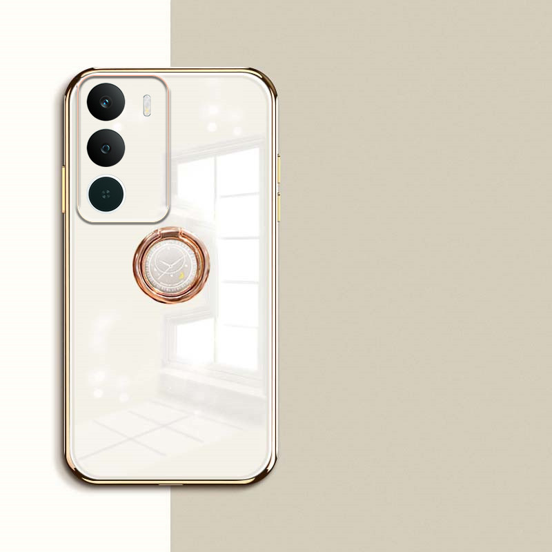 Dành Cho Realme P3 Lite Ốp Lưng Mạ Điện Mịn Vòng Hút Từ Tính Giá Đỡ Cho Realme P3 Lite Ốp Lưng Điện 