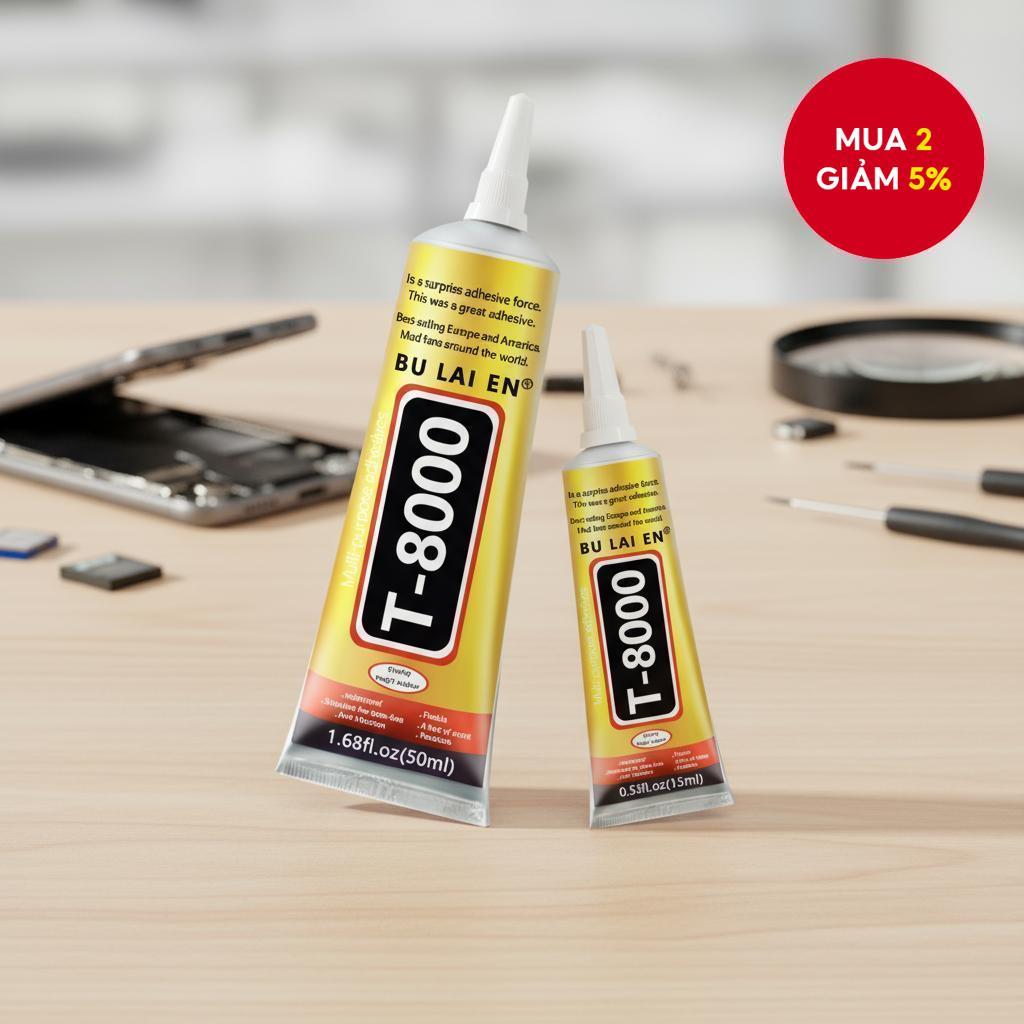 Keo Dán Đa Năng T8000 | Keo Sửa Chữa Màn Hình LCD Mặt Sau Điện Thoại Màu Đen DIY