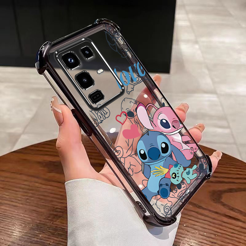 Infinix Note 50 40 Pro + Note 50s 50x note 30 Pro Stitch Couple Soft Cover Candy Color Anti Drop Air