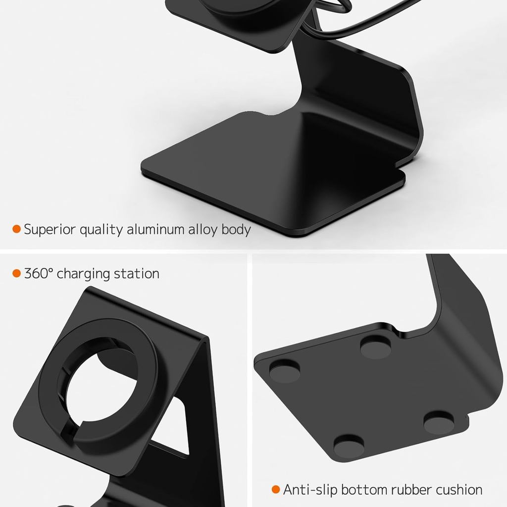 Đế sạc NINKI Tương thích cho Google Pixel Watch 3 / Pixel Watch 2 Đế sạc Nhôm, Đế kim loại cho Fitbi