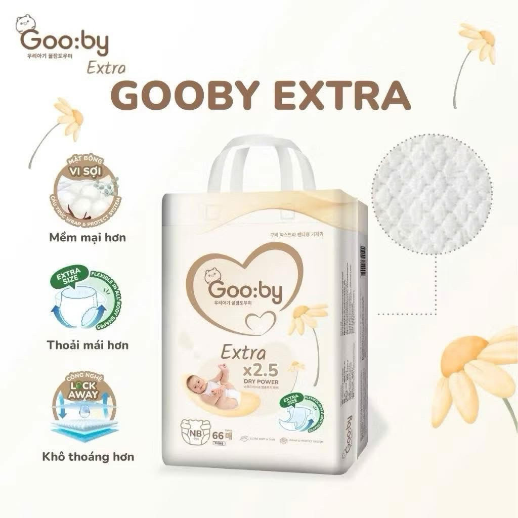 [BỈM NGÀY ] Tã/Bỉm GOOBY EXTRA bỉm ngày mềm mịn thoáng mát cho bé,full size đến 3xl