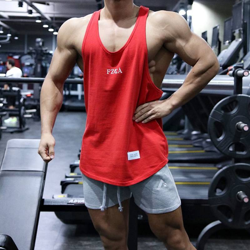 Muscle Workout Brothers Korean Sports Vest Men's Loose Breathable Stretch Slim Sleeveless Training B