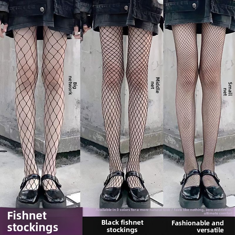 Đen Lụa Fishnet Vớ ins Gợi Cảm Cô Gái Nóng Fishnet Vớ jk Lưới Ren Mỏng Phong Cách Mùa Hè Fishnet Vớ 