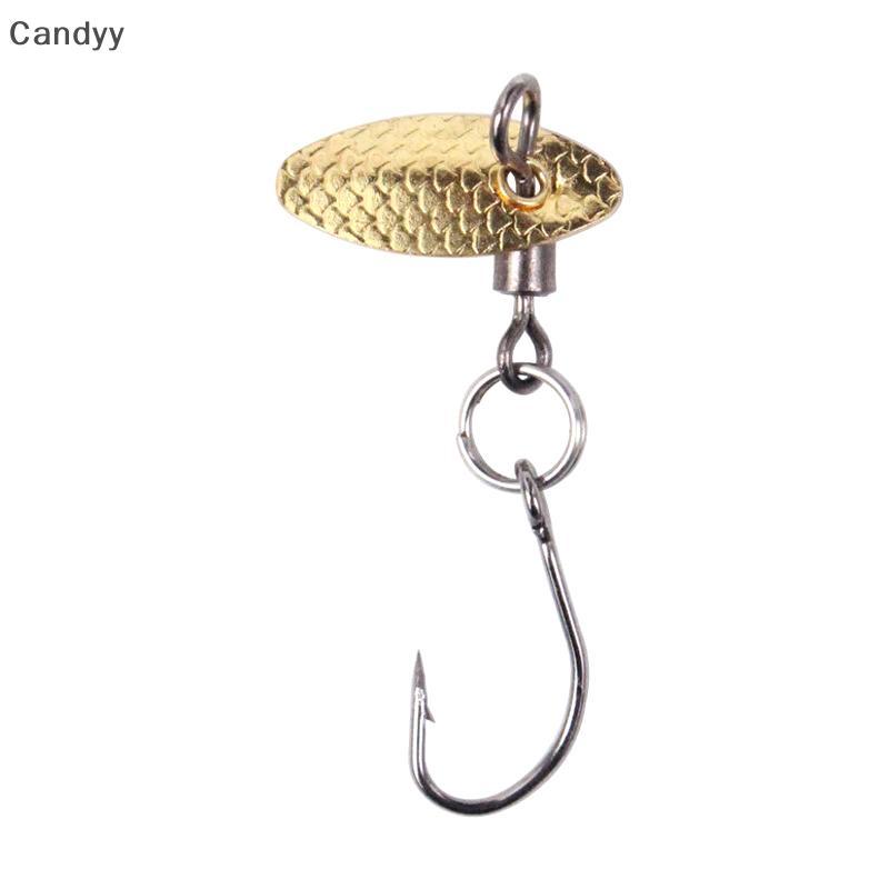NDY - Mồi Câu Cá Mini Jig Long Lanh Xoay Vòng, Vàng Bạc