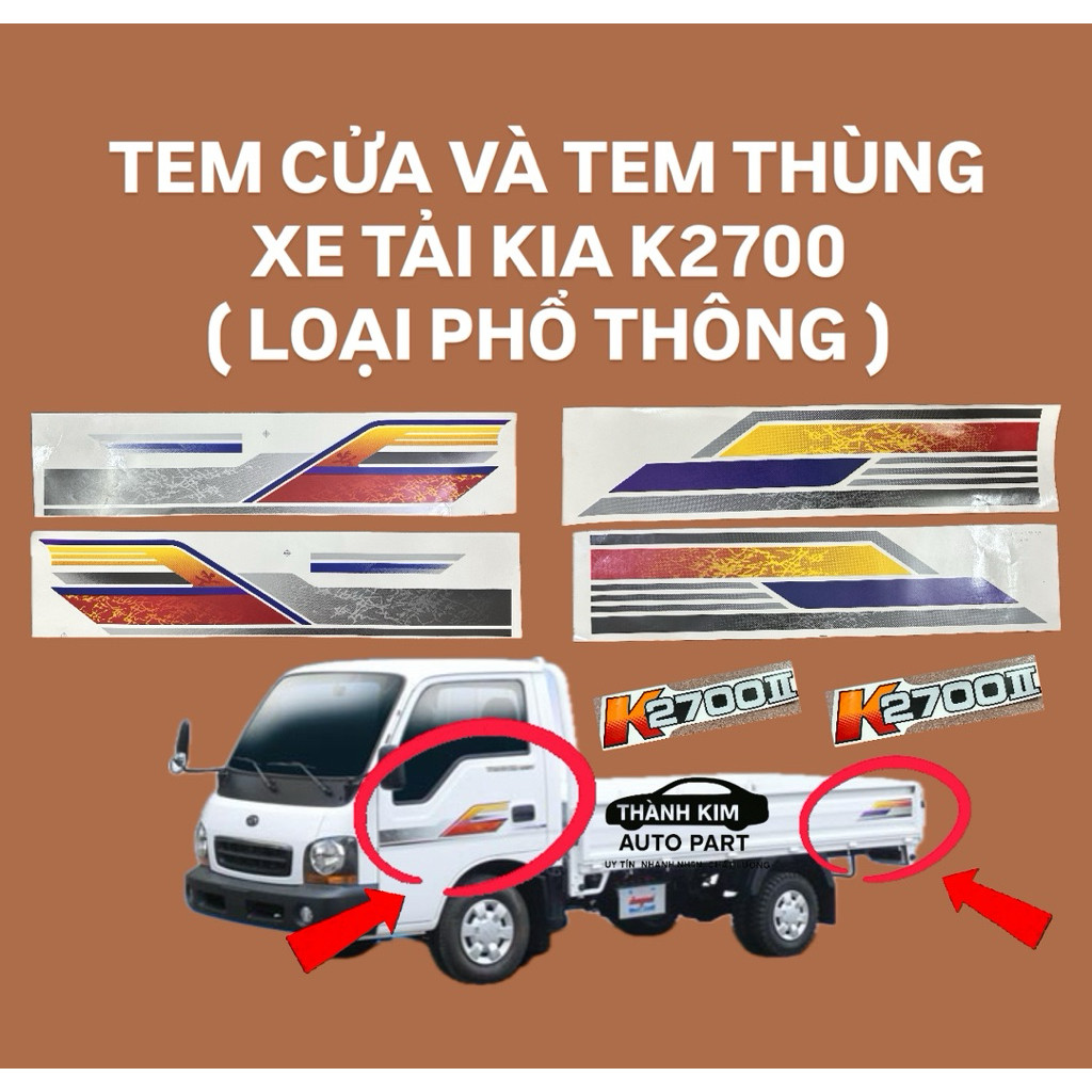 TEM CỬA VÀ TEM THÙNG XE TẢI KIA K2700