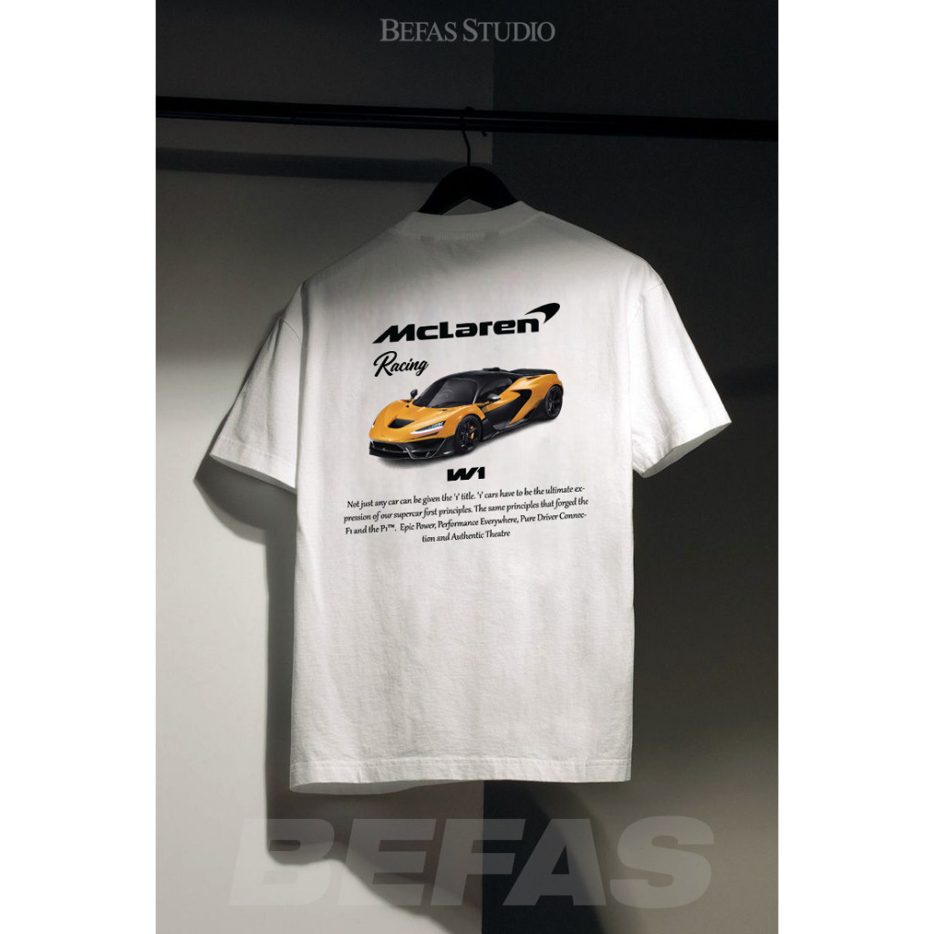 Áo thun tay lỡ McLaren W1 - T-Shirt McLaren W1 Fullbox Unisex 100% cotton, oversize form rộng