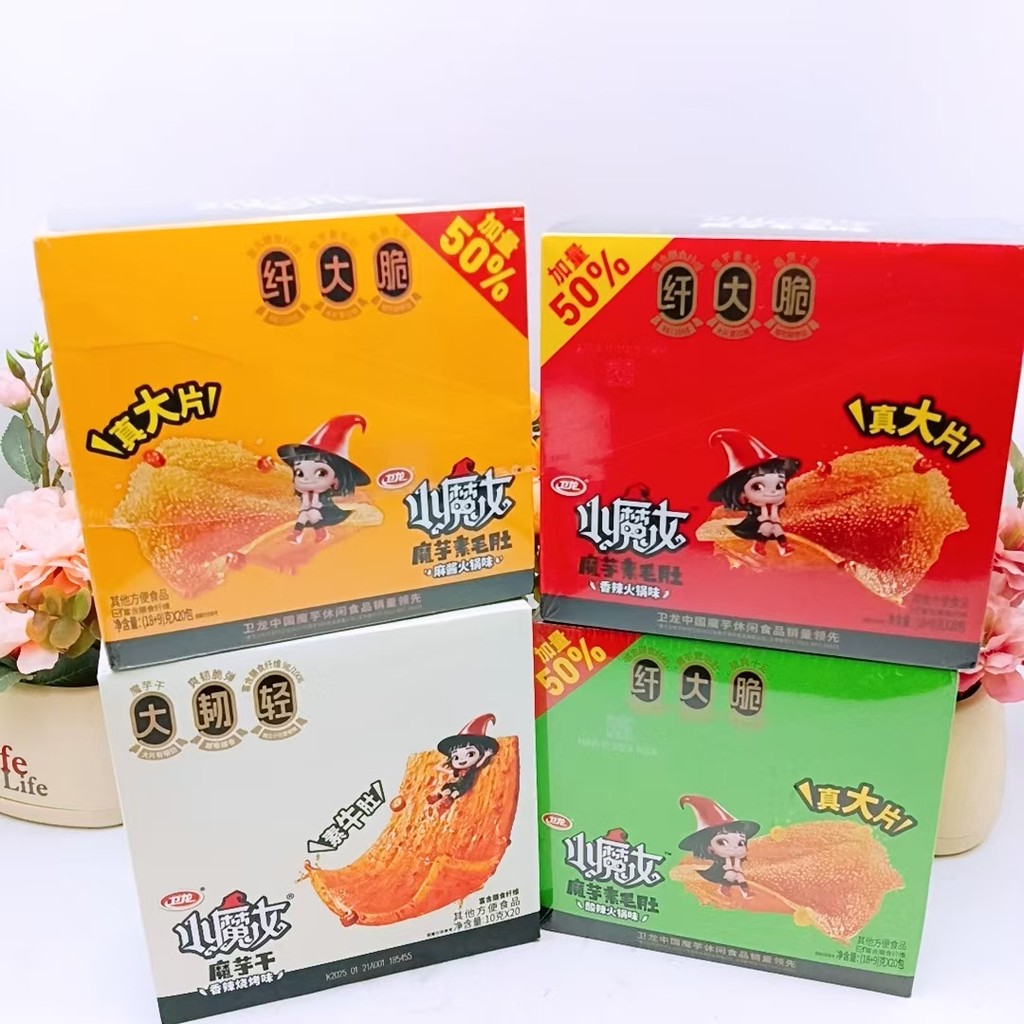 Weilong Konjac Cool + g Chay Lông Bụng Nguyên Hộp Cay Konjac Xẻng Đồ Ăn Nhẹ Thịt chay Dải cay 251124