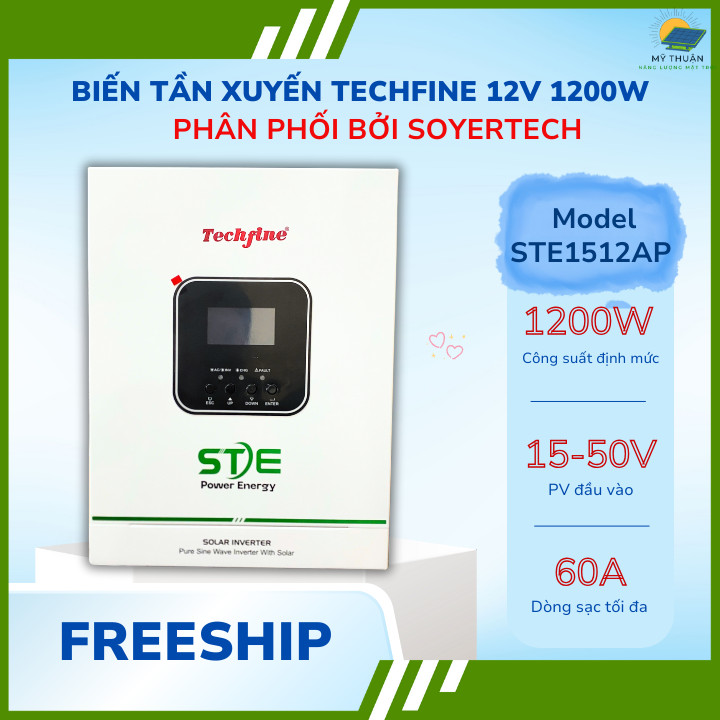 BIẾN TẦN XUYẾN TECHFINE 1500VA/1200W-12V - MODEL STE1512AP - PHÂN PHỐI BỞI SOYER TECH