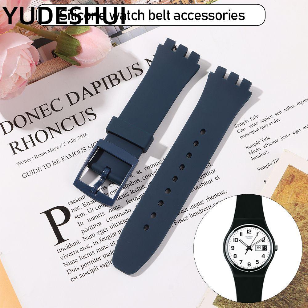 Dây đeo silicon YudhUI 17mm / 19mm / 20mm Phụ kiện đồng hồ Cao su Replcement cho