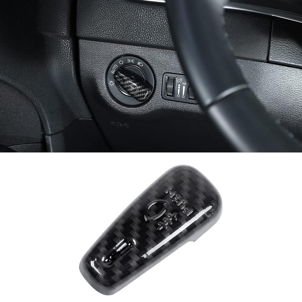 Đèn Pha Công Tắc Núm Bao Viền Sợi Carbon Phụ Kiện Nội Thất Tương Thích Với 2015-2023 Dodge Challenge