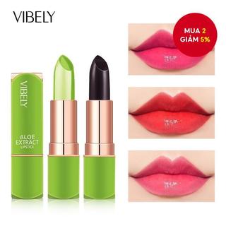  Son môi VIBELY Aloe Vera Dưỡng ẩm Màu ấm Son môi Jelly Lipgloss chăm sóc lâu trôi 