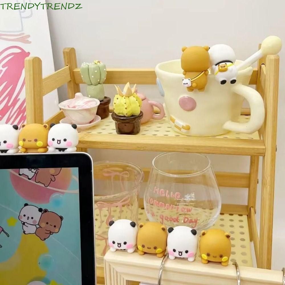 TRENDYTRENDZ 1 cái / 2 cái Búp bê đồ chơi Panda Bubu và Yier, Đồ trang trí để bàn Hoạt hình Yier Bub