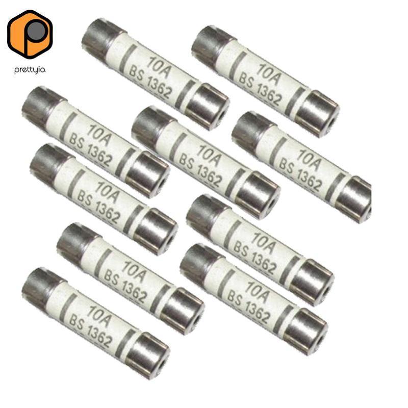 10 Miếng Cầu Chì Gốm Cầu Chì Ống BS1362 10A 6x25 Cho Nhạc Cụ Vạn Năng