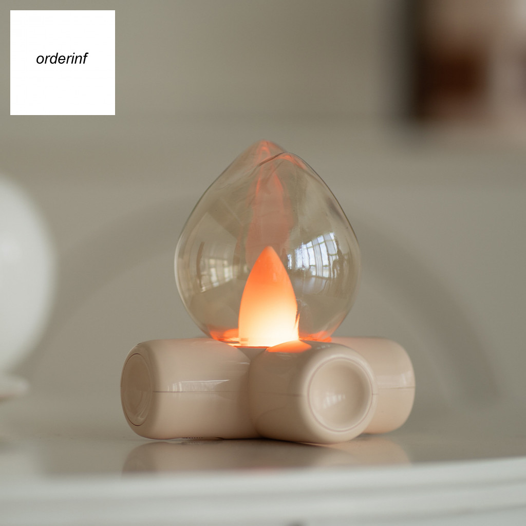 OR _ Đèn bàn có đèn bàn ngọn lửa thực tế có hiệu ứng ngọn lửa Đèn ngọn lửa Usb phong cách cổ điển vớ