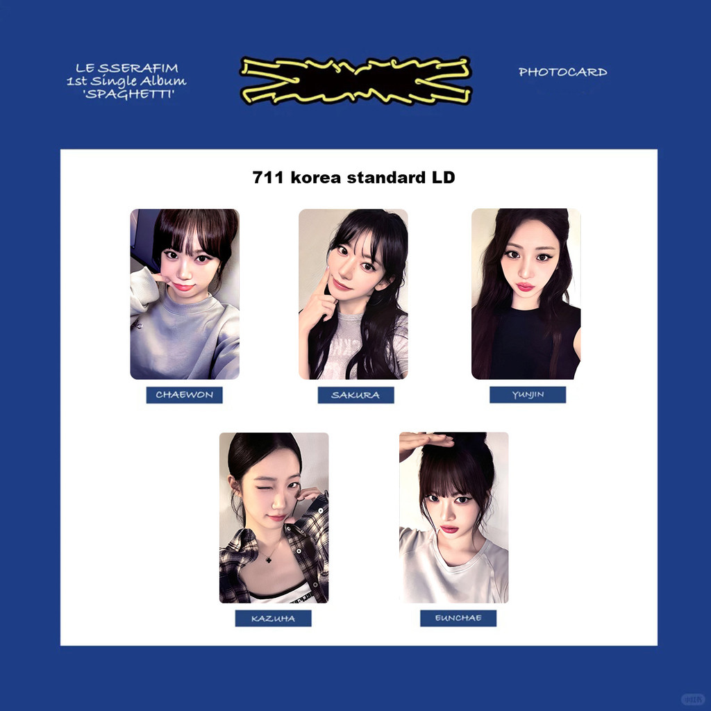 5 Chiếc SPAGHETTI Photocards Khác Nhau WEVERSE TIÊU CHUẨN 2025 EASY CRAZY HOT Album Lomo Cards SAKUR
