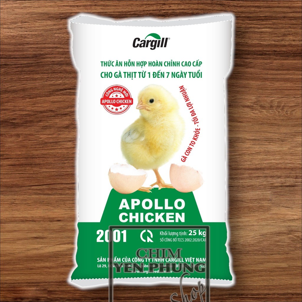 Cám Gà Cargill Apollo 2001 25kg – Cám Khởi Động Cho Gà Con Từ 1–7 Ngày Tuổi