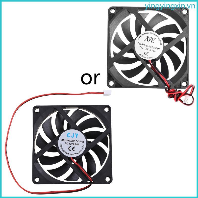 12V 2-Pin 80x80x10mm PC Computer CPU System Heatsink Brushless Cooling Fan 8010