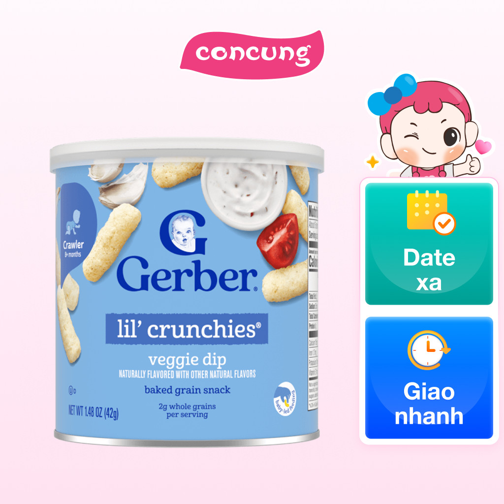 Bánh ăn dặm Gerber Lil Crunchies vị rau củ, 42g