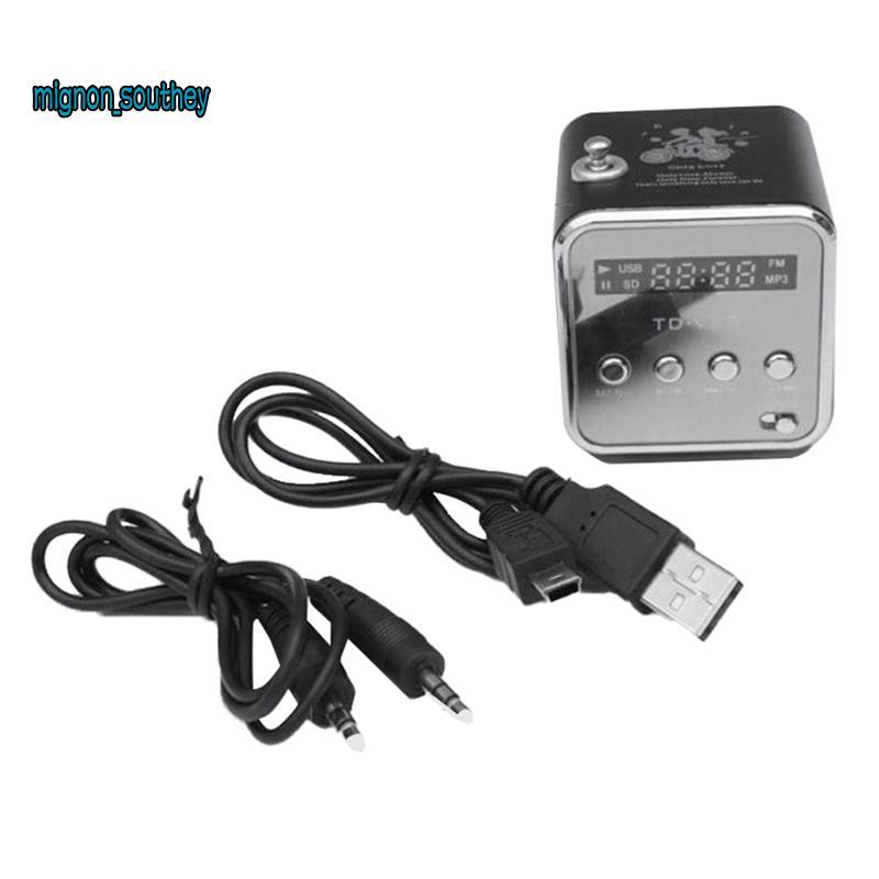TD-V26 Di Động Kỹ Thuật Số Mini Fm Radio Thu LED Loa Không Dây MP3 Hỗ Trợ Thẻ SD / TF