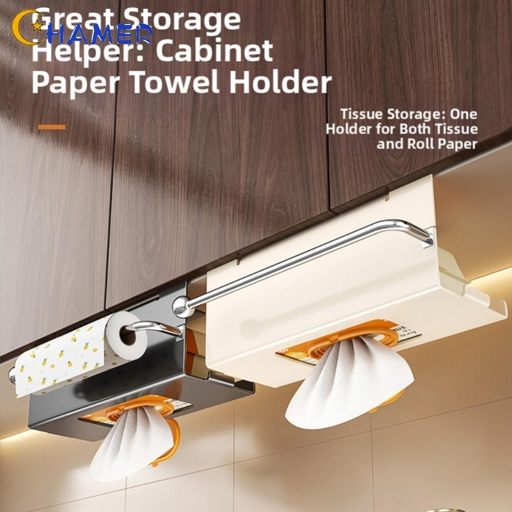 【CHAMER】Cabinet tissue holder, kitchen tissue storage box, inverted tissue box【HomeLiving】