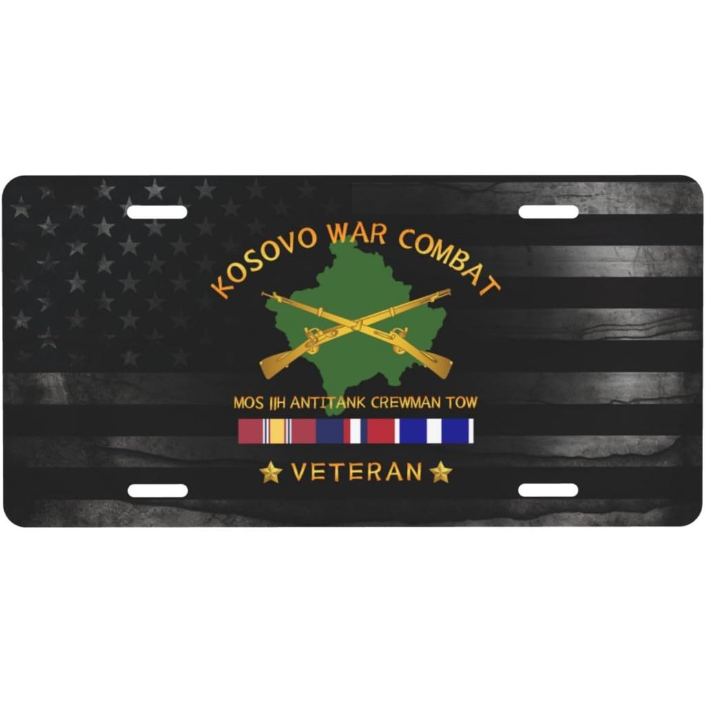 Kosovo Chiến Đấu Cựu Chiến Binh Mos 11h Antitank Crewman Kéo Cá Tính Phía Trước Nhôm Biển Số Thích H
