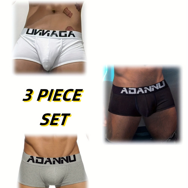 [ADANNU] Quần Đùi Boxer Nam Cotton Nguyên Chất, Phong Cách Đơn Giản, Tay Thấp, Dành Cho Thể Thao - A