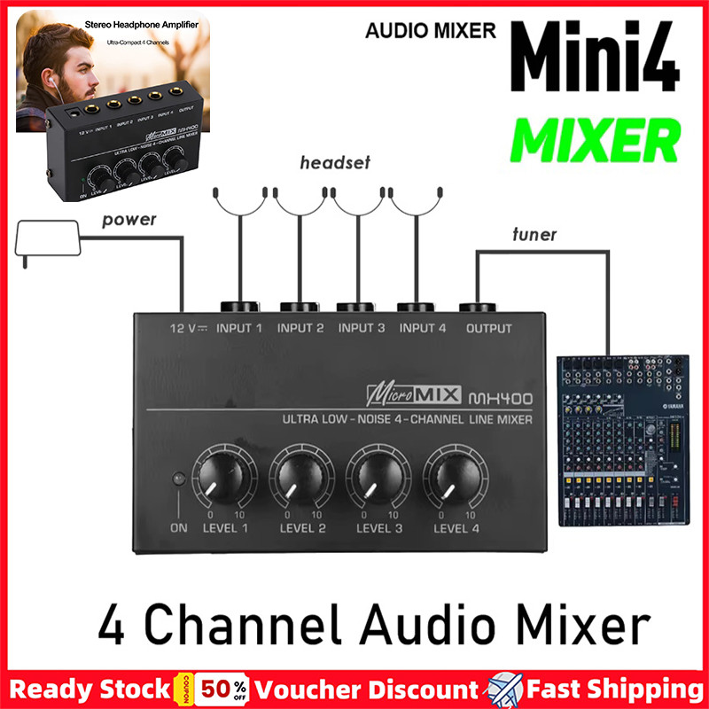 2026 Mới MX400 Bộ Khuếch Đại Tai Nghe Siêu Nhỏ Gọn Trộn Âm Thanh Tiếng Ồn Thấp Với Bộ Chuyển Đổi Ngu