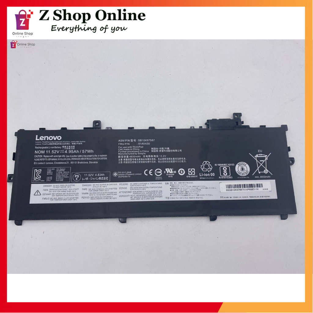 Pin Lenovo X1 Carbon Gen 5, gen 6, 01AV429, 01AV430, 01AV431, 01AV494 Hàng Zin