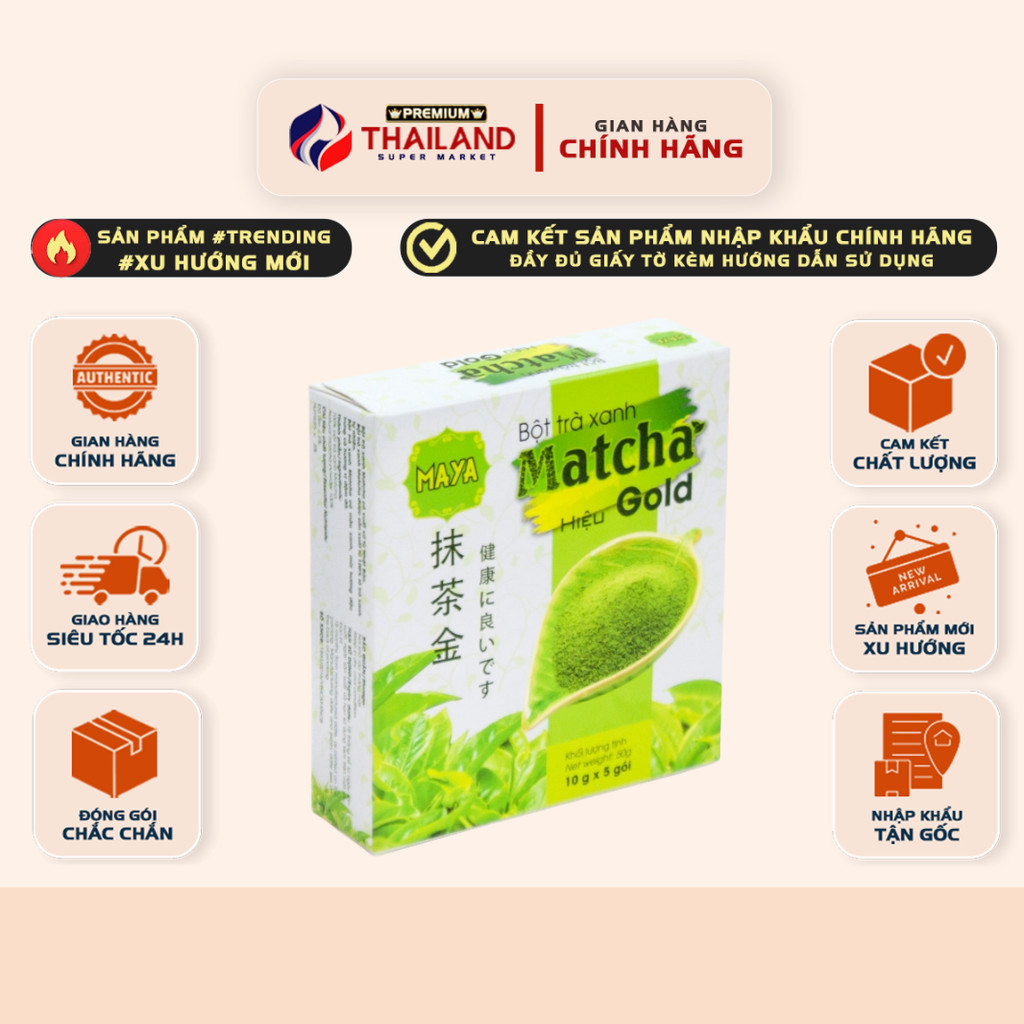Bột Trà Xanh Matcha Gold 50g – Matcha Nguyên Chất, Mịn Thơm