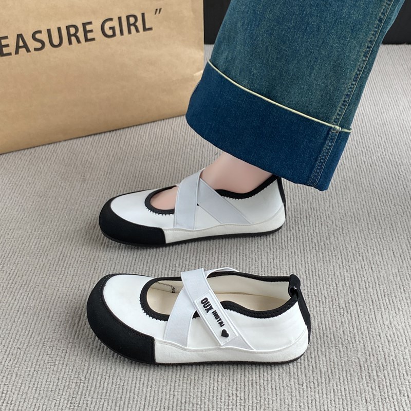 Yongge Women's Shoes XT183 Mary Jane Grandma Shoes with Hidden Wedge, Flat Sweet Casual Shoes for Wo