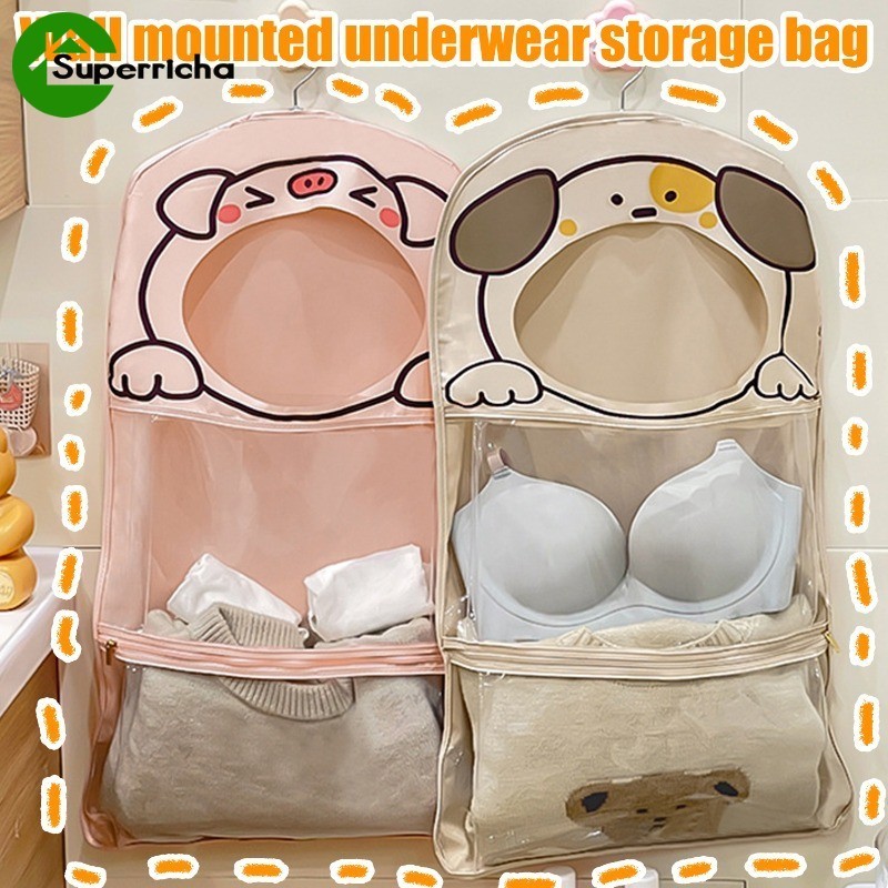 [H & L] Túi đựng đồ treo hoạt hình Đồ lót treo tường, EVA Polyester nhiều lớp chống thấm nước cho tấ